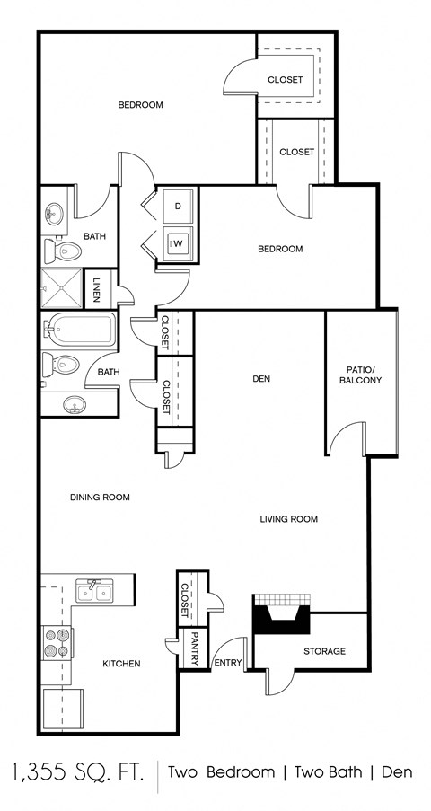 a floor plan of two bedrooms